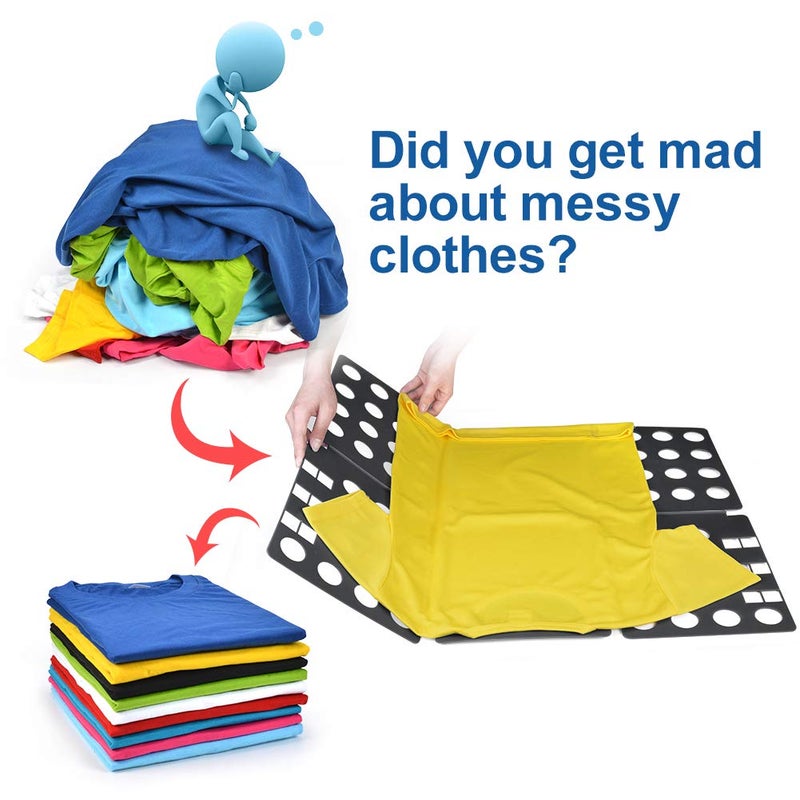BoxLegend T Shirt Folding Board T Shirt Folder Clothes Folder Laundry Organizer Easy and Fast for Kid and Adult to Fold Clothes Black - Image 4